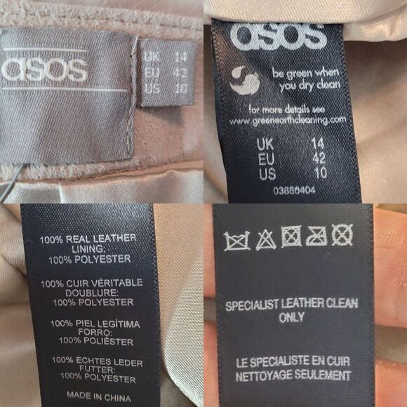 ASOS Suede Leather Tie Wrap Midi Skirt US 10 UK 14 EU42 Ecru Pockets City Chic - Picture 3 of 12